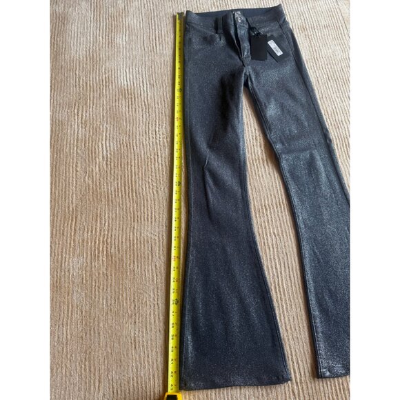 PAIGE Lou Lou Glitter Coated Flare Jeans 25 NWT - Picture 8 of 11